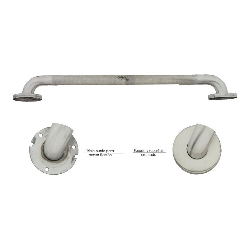 Barra De Seguridad Institucional En Acero 304 Grafilada 60cm