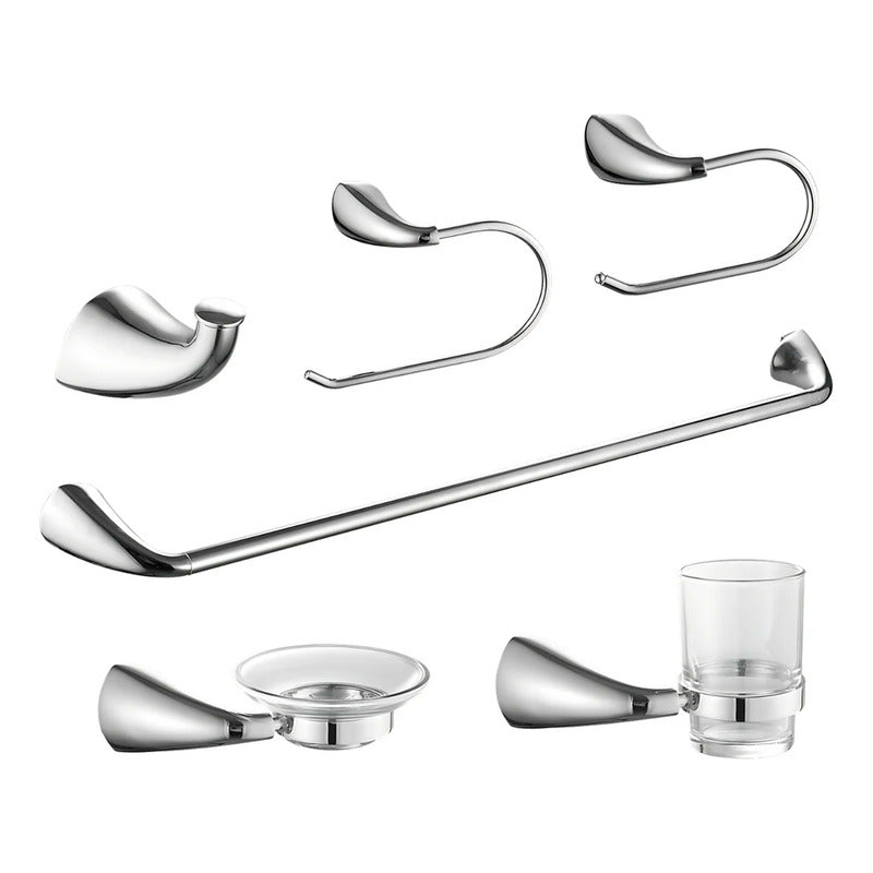 Accesorios Para Baño Cromado Izmir X 6 Piezas