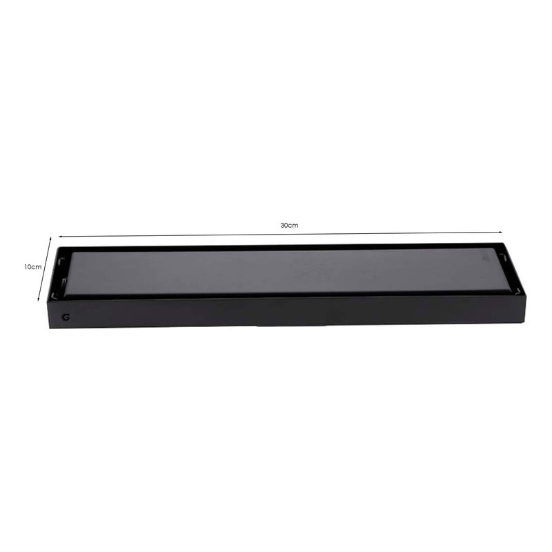Rejilla De Piso Invisible Negro Mate 30 X 10cm
