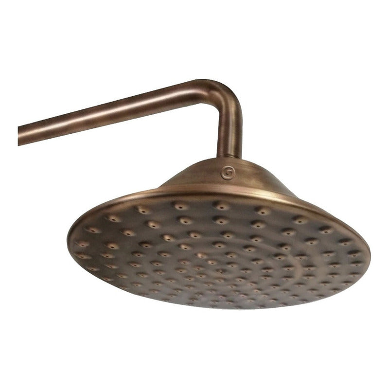 Ducha 20cm Bronce Antiguo Con Tubo Vintage