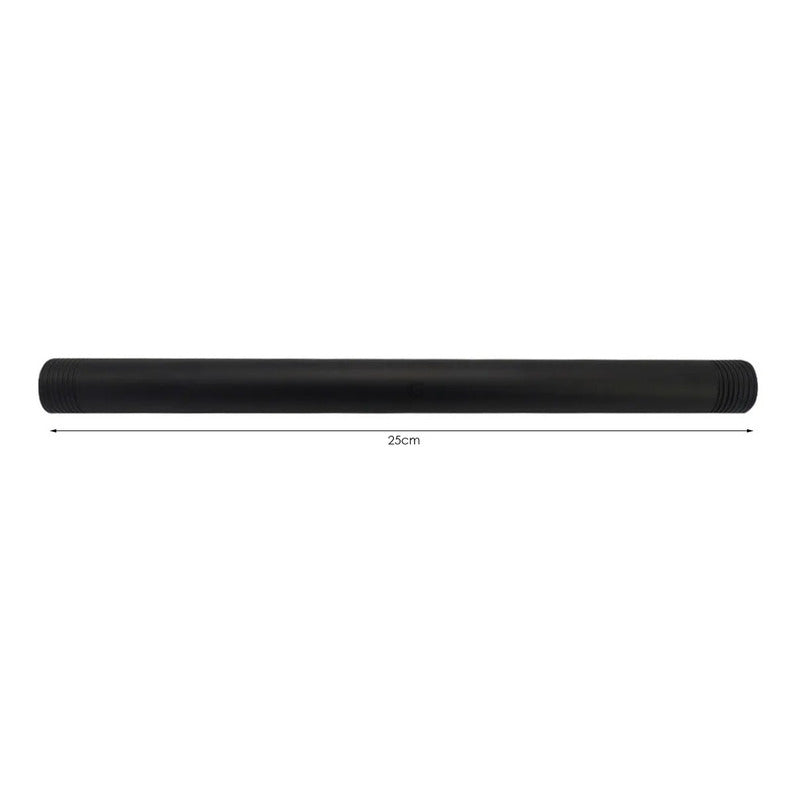 Tubo Redondo Ducha De Techo Negro 15cm