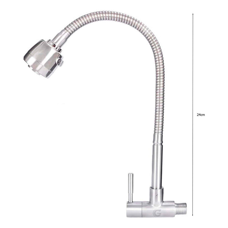 Grifería Agua Fría Pared Flexible Acero 304