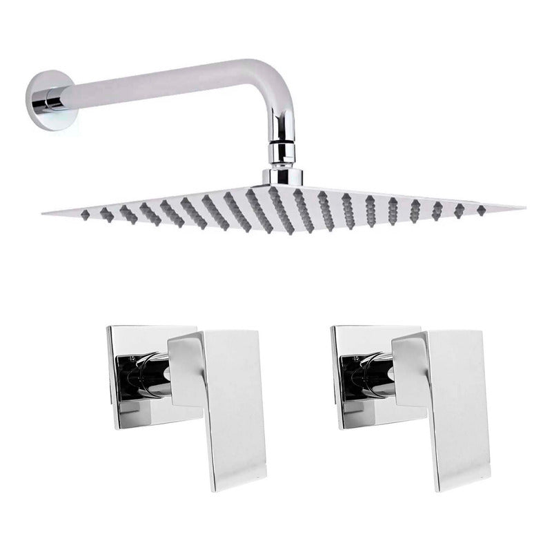Kit Ducha 20cm Tubo + Mezclador Ducha + Manijas Migliore