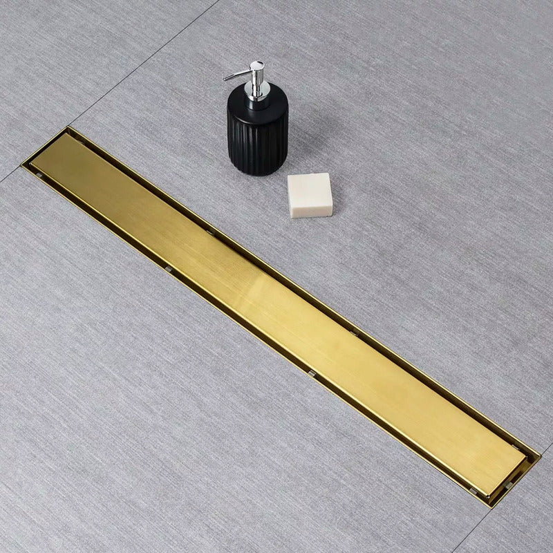Rejilla De Piso Invisible Dorado Cepillado 40*10cm