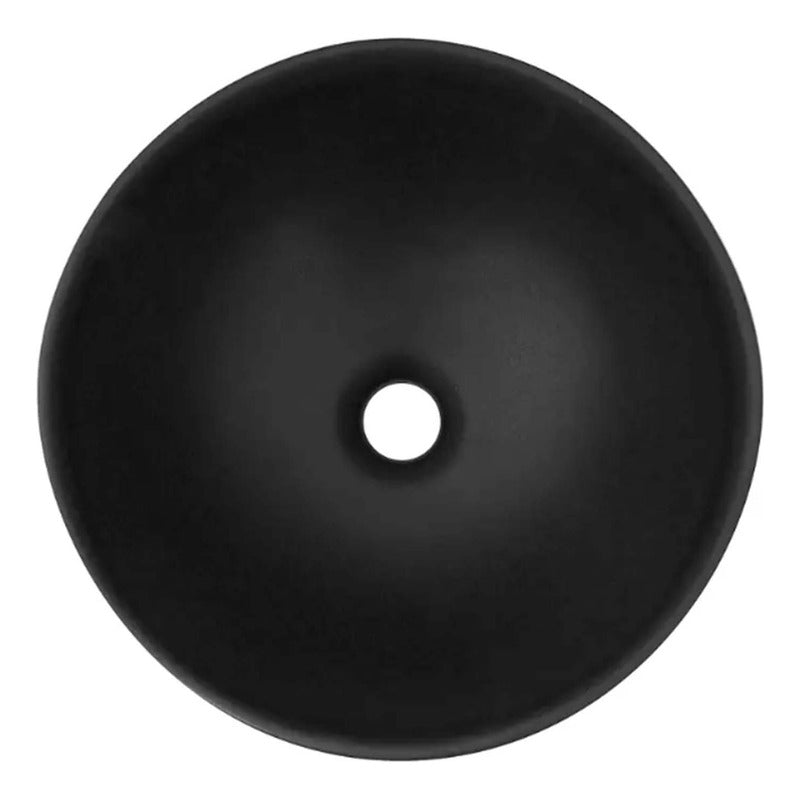 Lavamanos De Sobreponer Redondo Negro 32x32cm