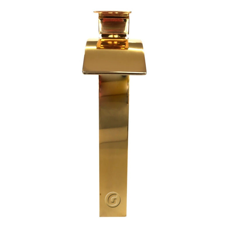 Llave Lavamanos Alta Cascada Vintage Acabado Oro Laton