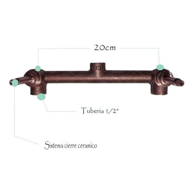 Mezclador Ducha Cobre Antiguo