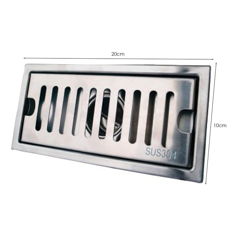 Rejilla Piso Invisible Acero 10x20 Cm