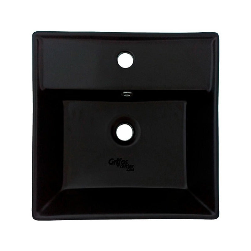 Lavamanos Cerámica Cuadrado Negro 38cm