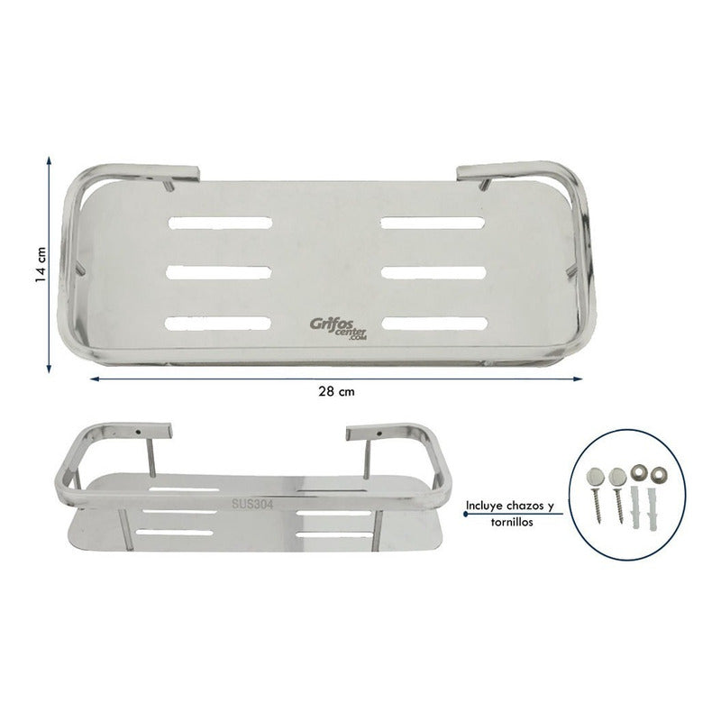 Repisa De Baño Rectangular En Acero