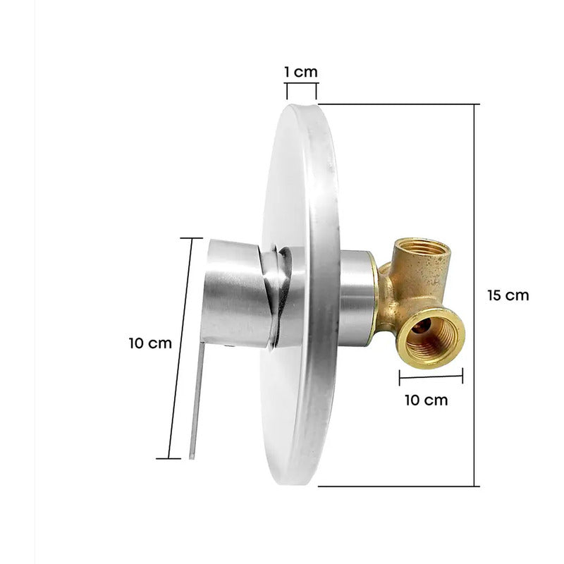 Mezclador Monocontrol Redondo Ducha Inox 304 15cm