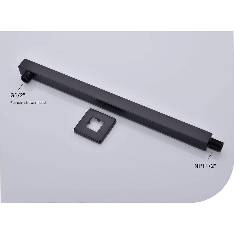 Tubo De Ducha Cuadrado Negro