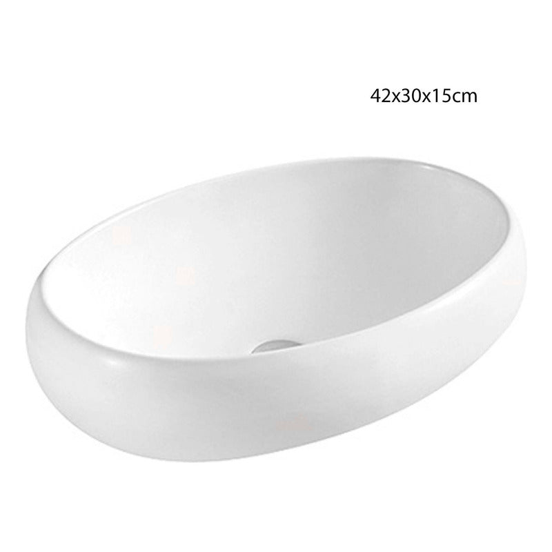 Lavamanos Ovalado Blanco Sobreponer 42x30x15cm
