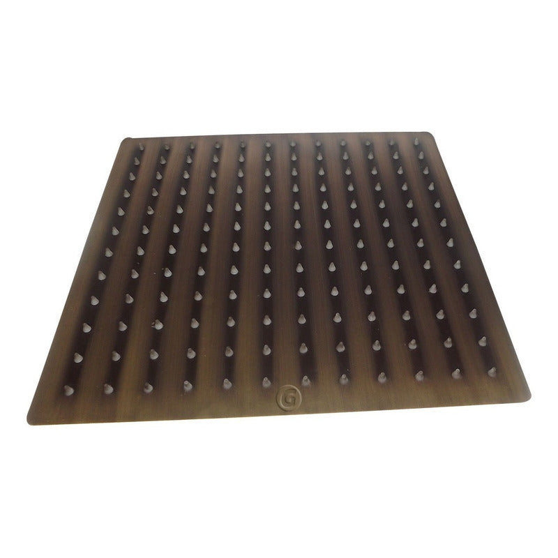 Ducha Vintage Cuadrada 25x25 Tubo 40cm Bronce Antiguo