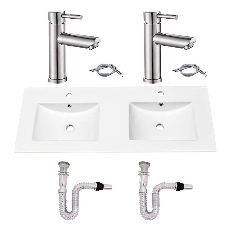 Kit Placa Doble Lavam.121*46.5cm+griferia Monoc+push Flex7