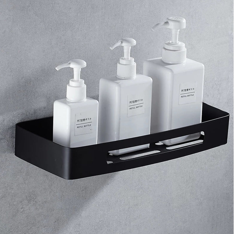 Repisa Para Baño Rectangular Negra
