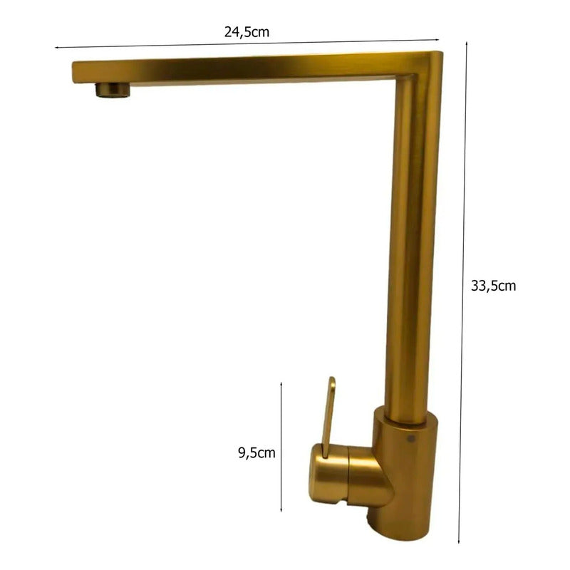 Combo Lavaplatos 51*45cm+griferia Lvp Oro Cepillado+acc