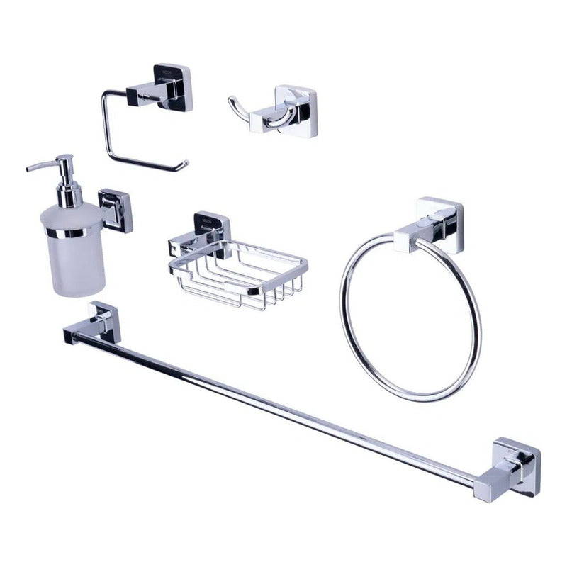 Kit De Accesorios Para Baño Cromado Murano X6 Piezas