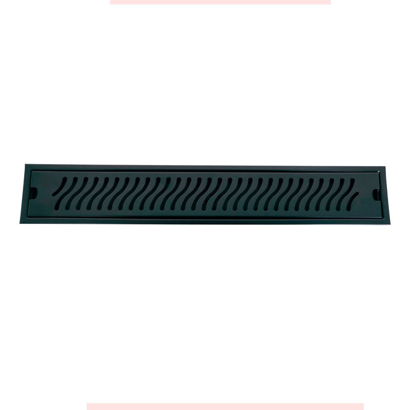 Rejilla De Piso Ranurada 60x10cm Negro Mate