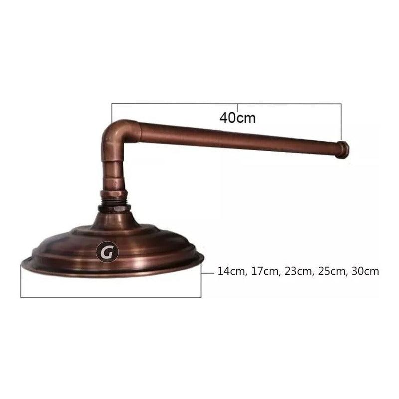 Ducha Vitage Cobre Antiguo 17cm Y Registro De Ducha