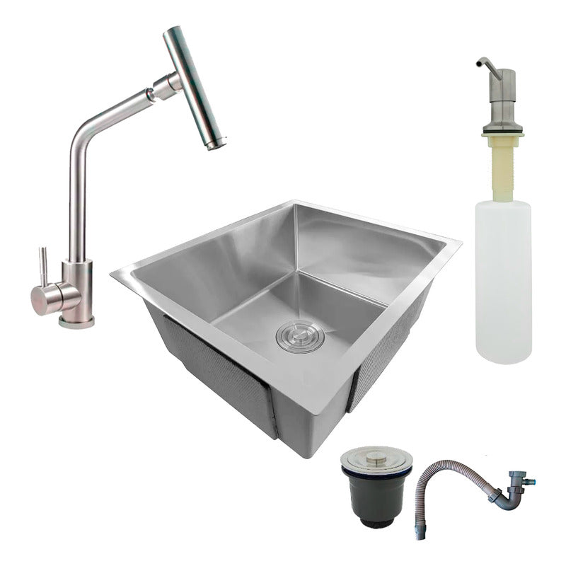 Combo Lavaplatos 60*45cm+griferia Acqua+dispensador Y Acc
