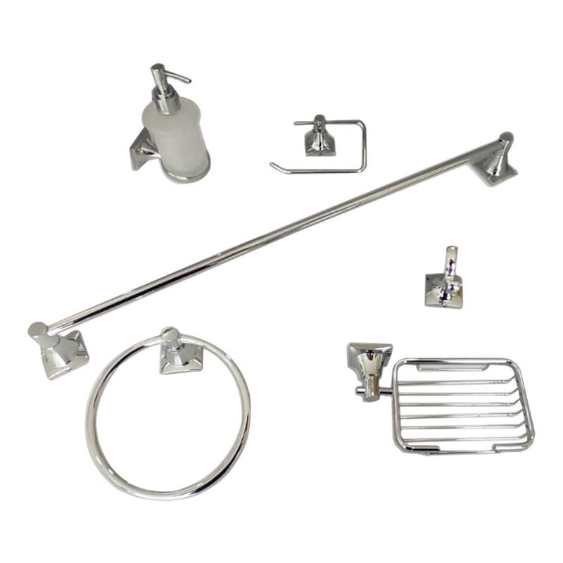 Accesorios Para Baño Cromado Capadocia X 6 Piezas