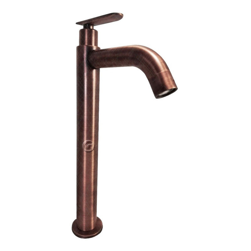 Griferia Tubular Alta Cuello Curvo Agua Fria Cobre Antiguo