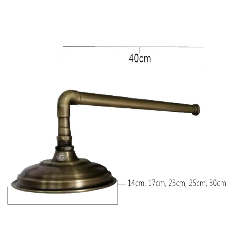Ducha-regadera Bronce Antiguo 20cm Incluye Tubo 40cm Vitage