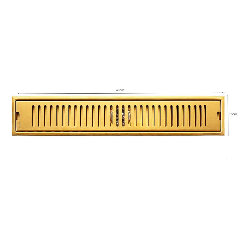 Rejilla De Piso Ranurada Oro Cepillado 60*10cm