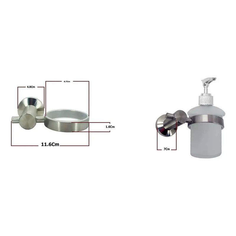 Portacepillos Accesorio De Baño De Pared Acero Inox 304