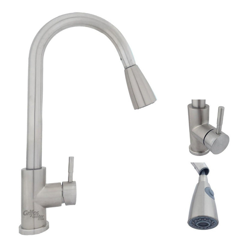 Grifería Lavaplatos Monocontrol Extraíble Satin