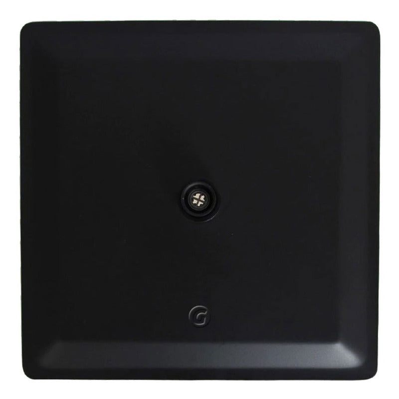 Ducha Negra 20x20cm Cuadrada Con Tubo Cuadrado