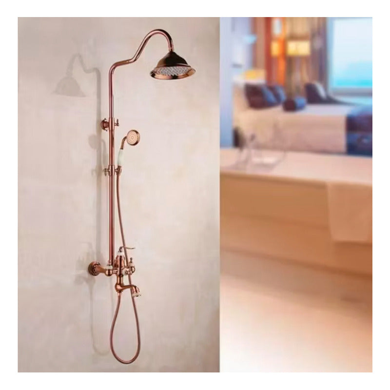 Torre Ducha Para Baño Acabado Oro Rosa Vintage