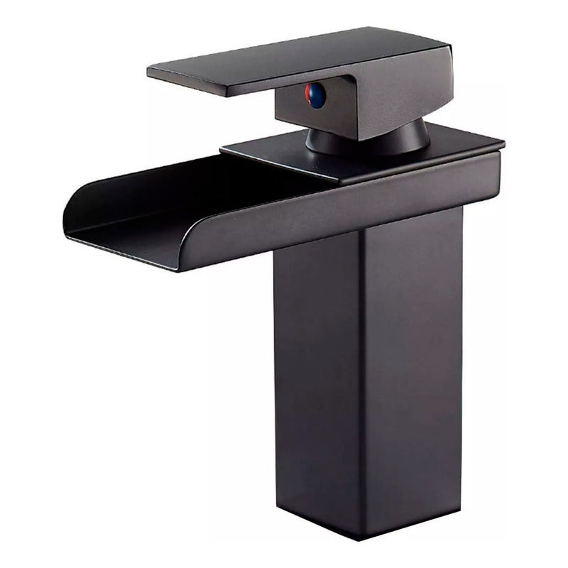 Griferia Monocontrol Lavamanos Cascada Baja Negro Mate
