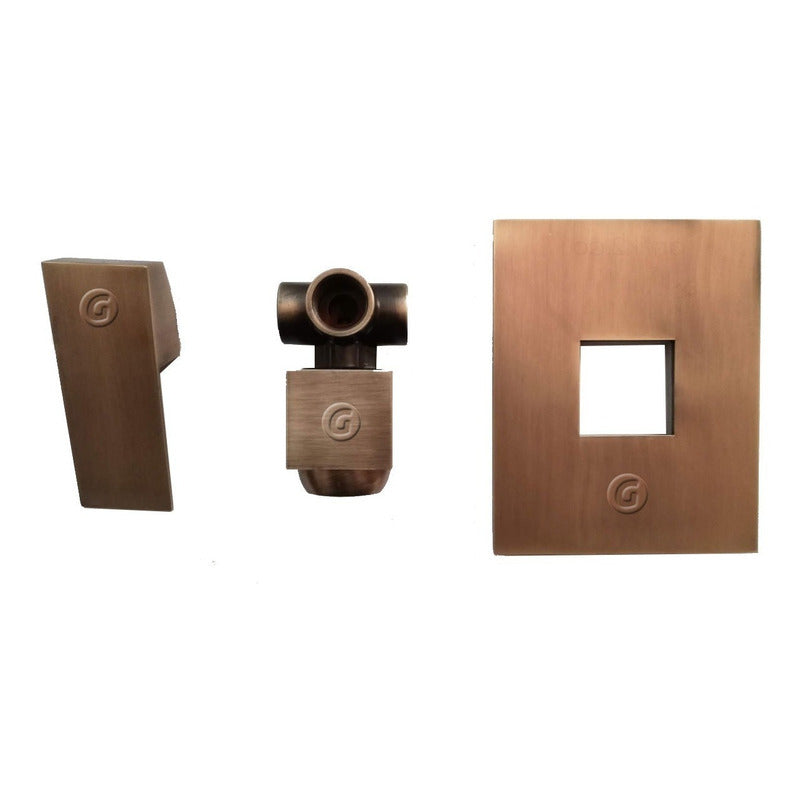 Monocontrol Cuadrado Para Ducha Vintage Bronce Antiguo