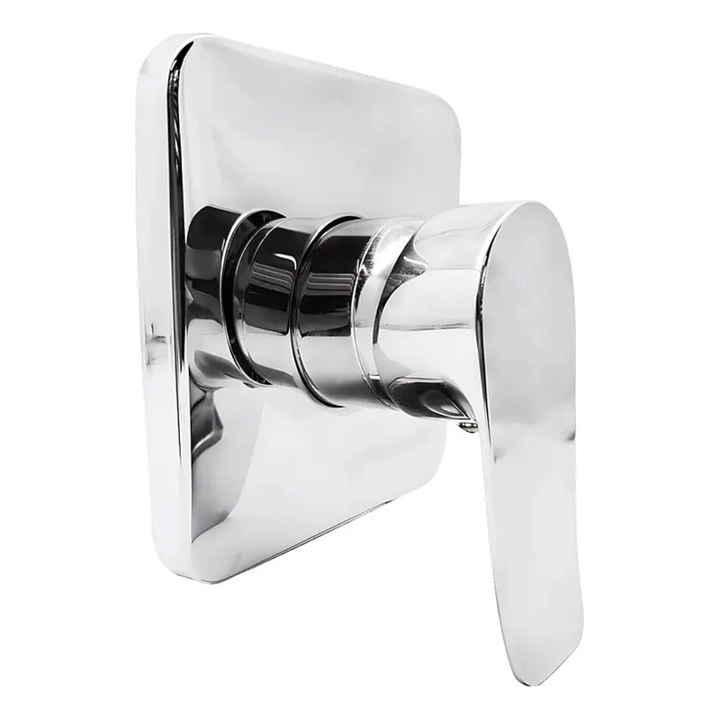 Mezclador Ducha Monocontrol Plateado Cromado Acero Cuadrado