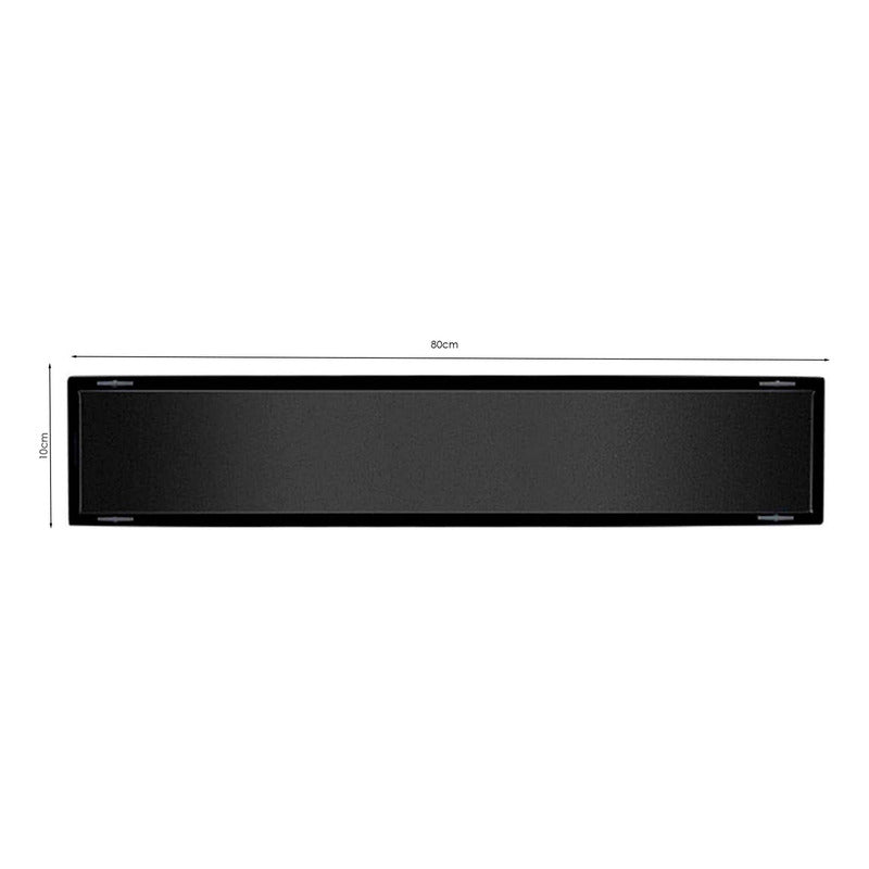 Rejilla De Piso Invisible Negro Mate 80 X 10cm