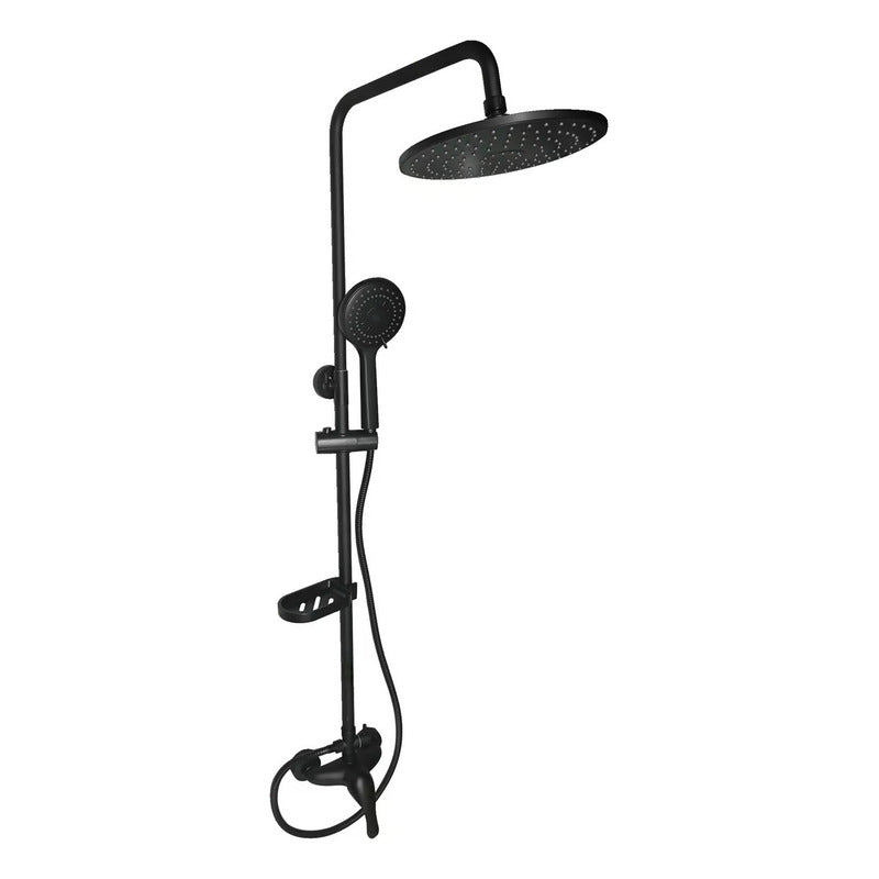 Columna De Ducha Baño Alta Negro Mate