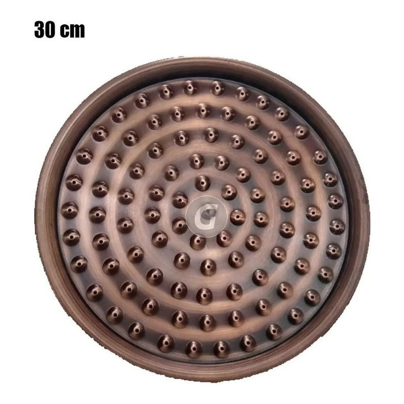 Ducha 30cm Cobre Antiguo Con Registro Ducha -vitage