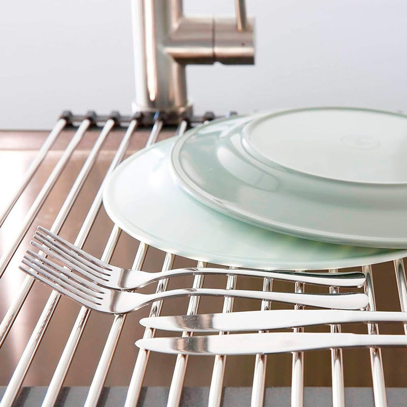 Rejilla Escurridor Retráctil Multiusos Cocina Lavap. Gris