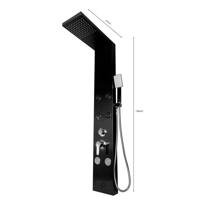Torre Ducha En Acero Inox.satinado Con Manguera 1.50