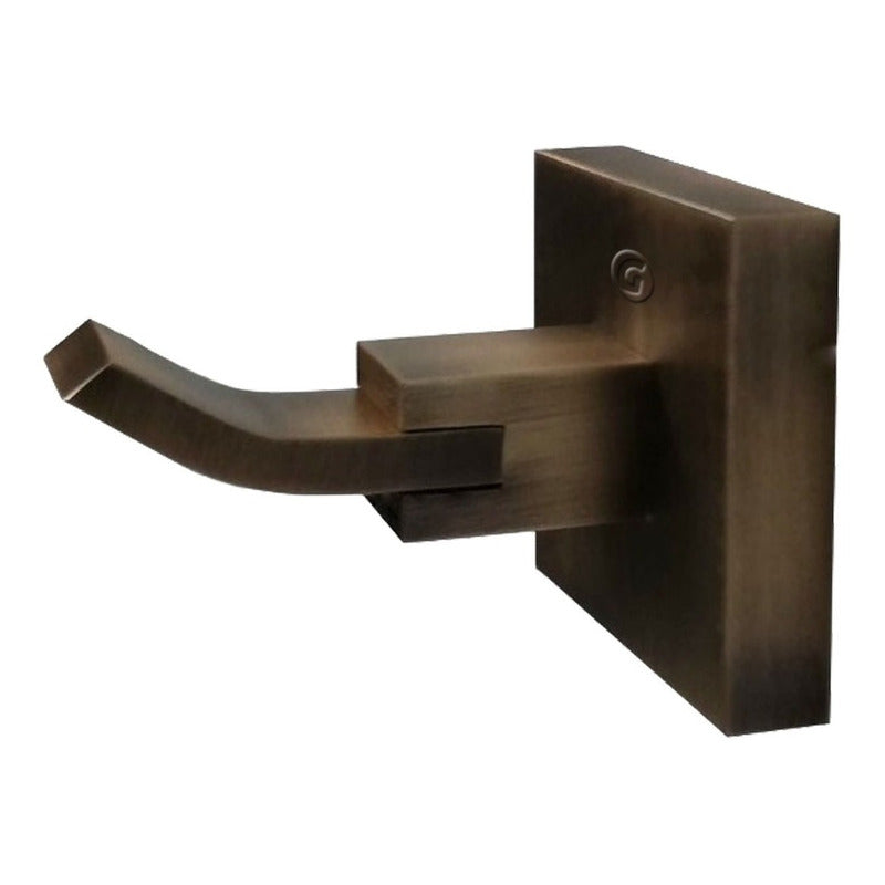 Toallero Percha Vintage Bronce Antiguo Cuadrado