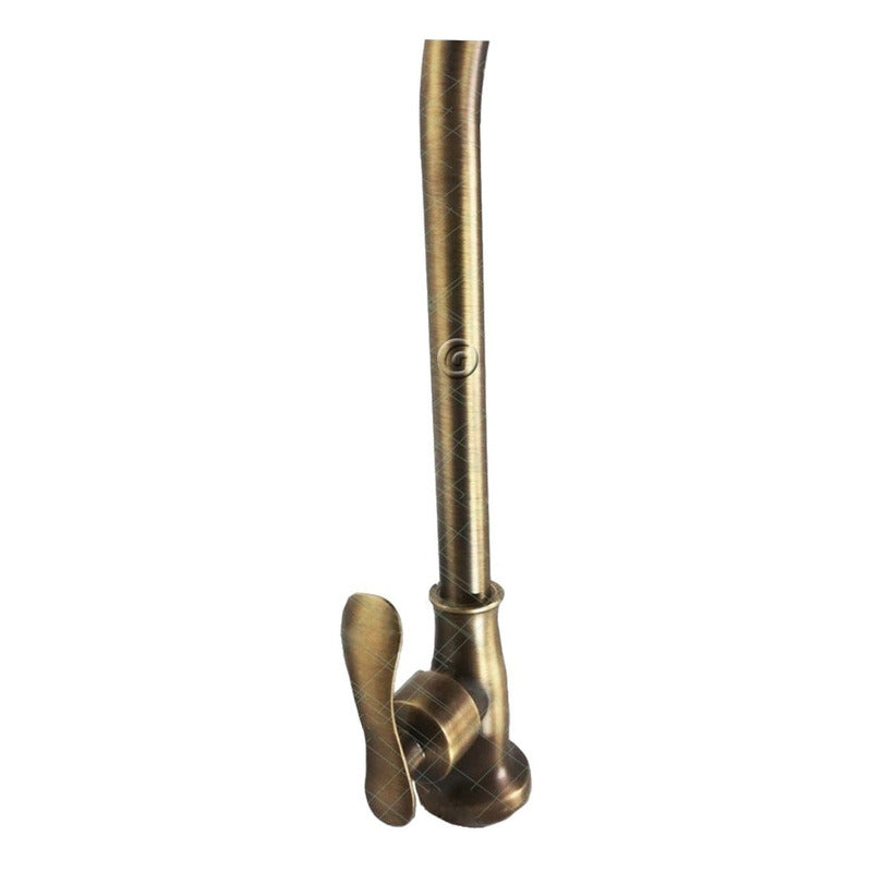 Griferia Lavaplatos Cuello Cisne Bronce Antiguo