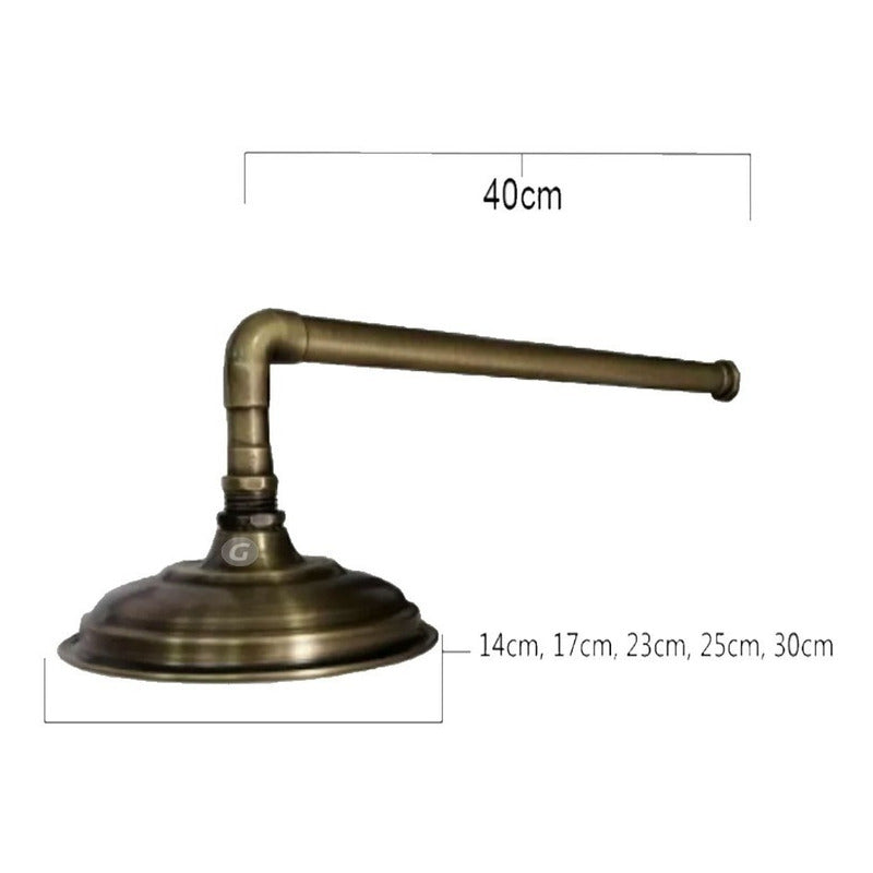 Ducha-regadera Bronce Antiguo 18cm Incluye Tubo 40cm Vitage