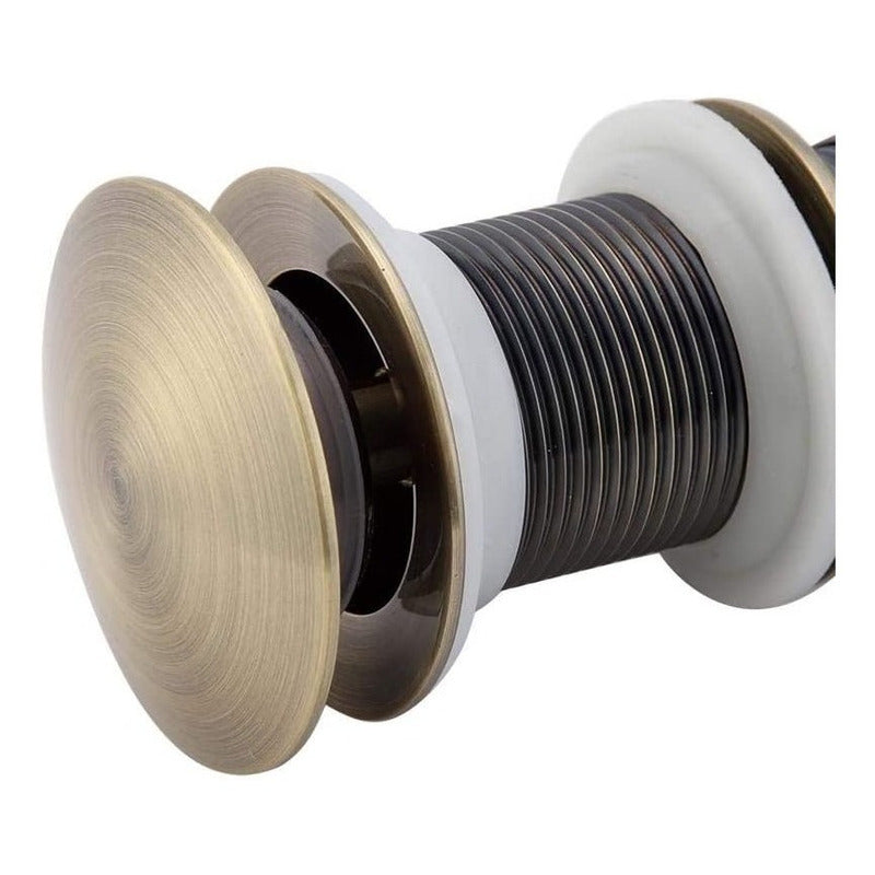 Desagüe De Push Para Lavamanos Bronce Vintage
