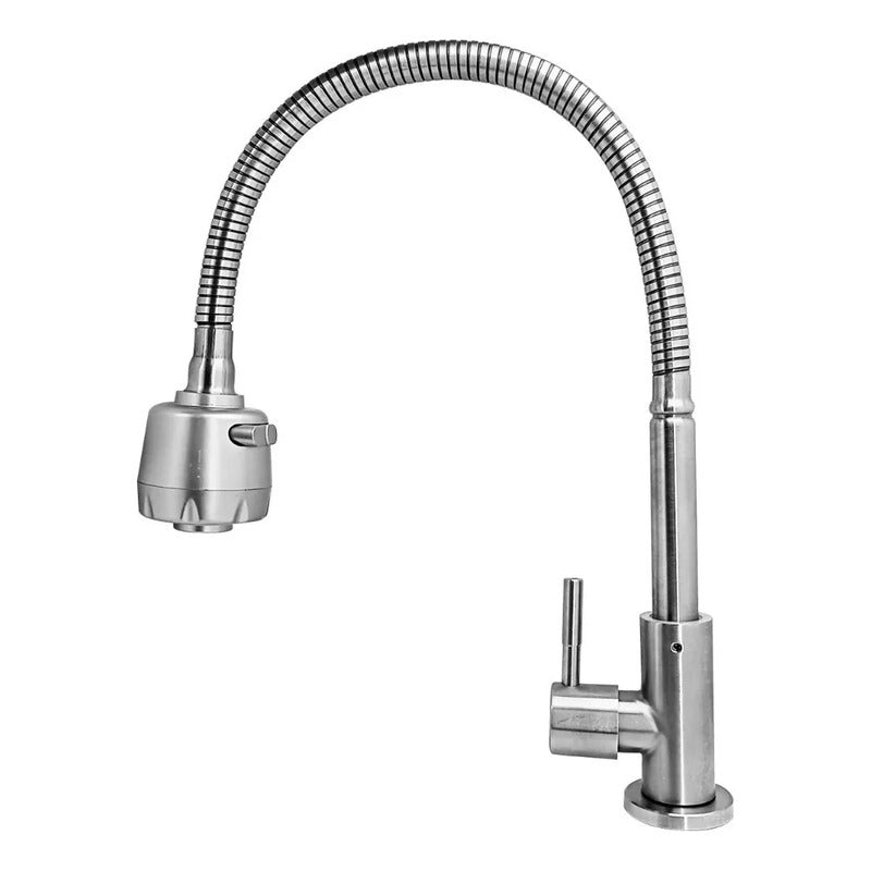 Griferia Llave Lavaplatos Flexible En Acero Agua Fria