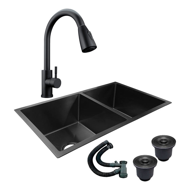 Combo Lavaplatos Doble 77*45cm+griferia Lvp Extraible+ Acc