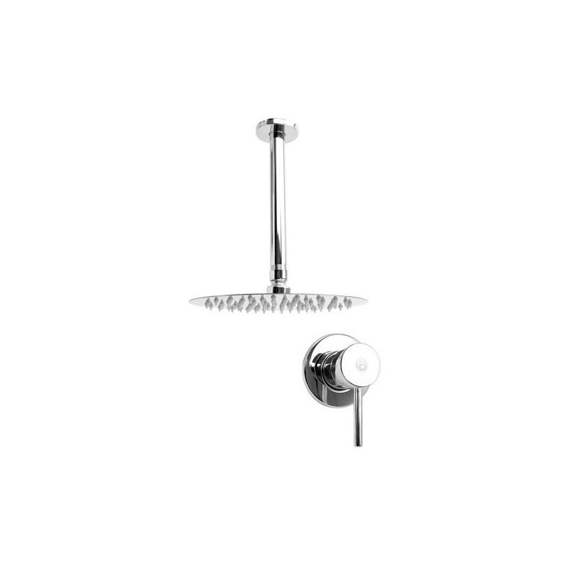 Set Mezclador Ducha Techo + Regadera De 8 + Tubo De 20cm