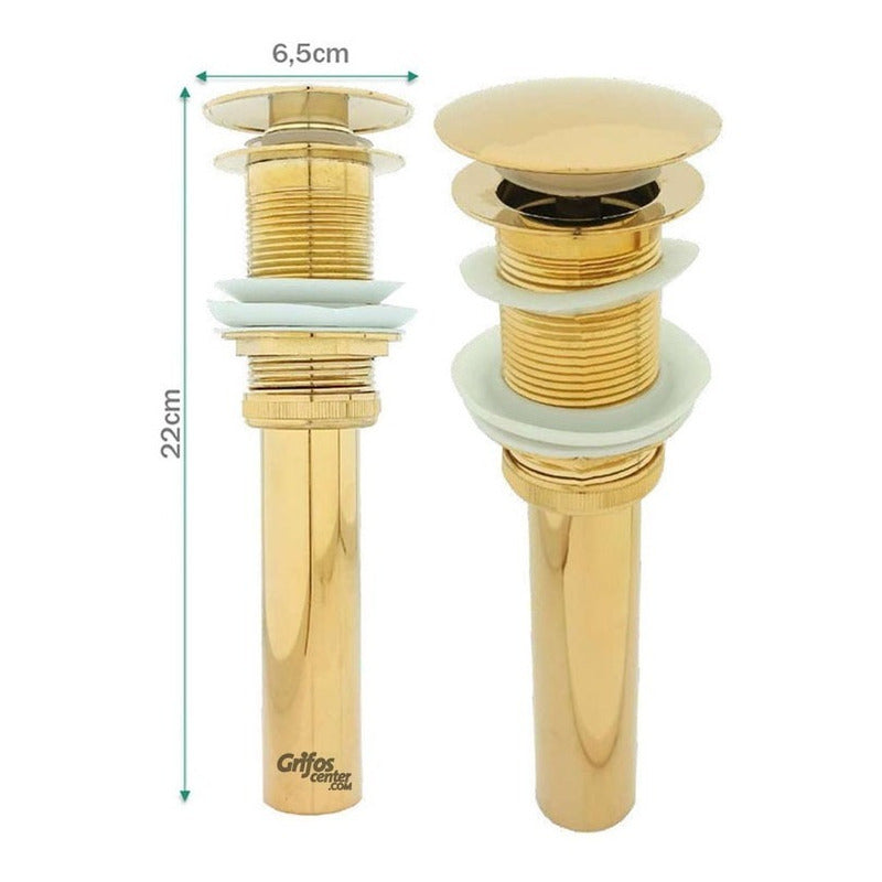 Desagüe De Push Lavamanos Dorado