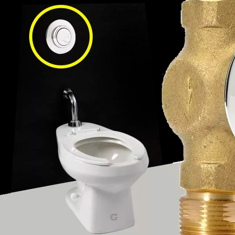 Válvula Antivandálica Para Sanitario Institucional En Bronce
